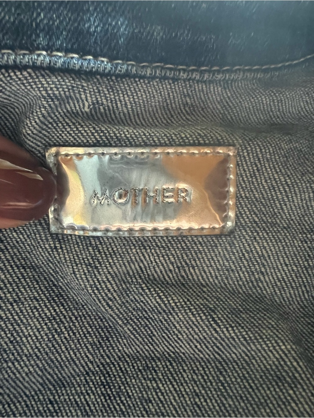 MOTHER Blue Distressed Denim Jean Jacket - Picture 4 of 5